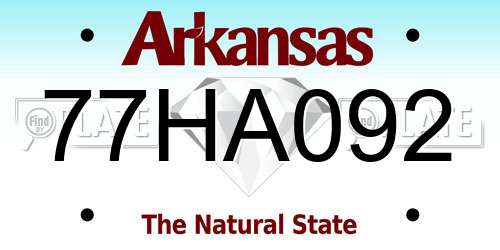 77HA092 Arkansas License Plate