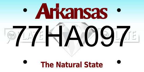 77HA097 Arkansas License Plate