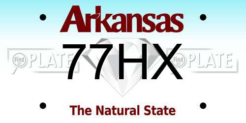 77HX Arkansas License Plate