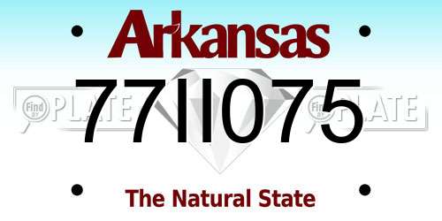 77II075 Arkansas License Plate