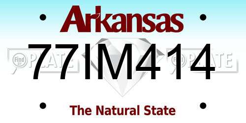 77IM414 Arkansas License Plate