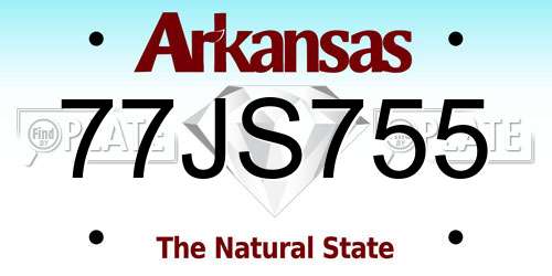 77JS755 Arkansas License Plate
