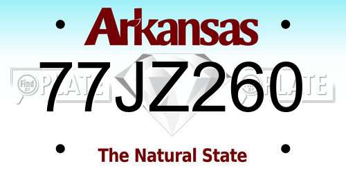 77JZ260 Arkansas License Plate