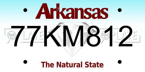 77KM812 Arkansas License Plate