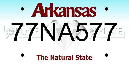 77NA577 Arkansas License Plate