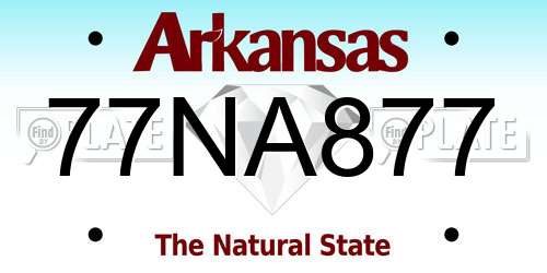 77NA877 Arkansas License Plate