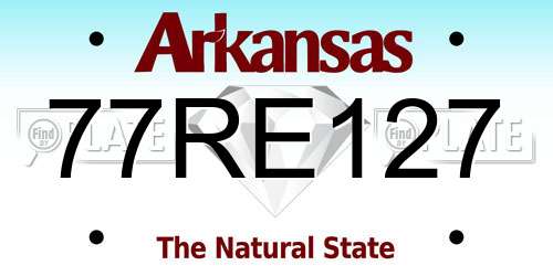 77RE127 Arkansas License Plate