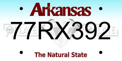 77RX392 Arkansas License Plate