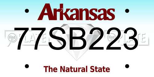 77SB223 Arkansas License Plate