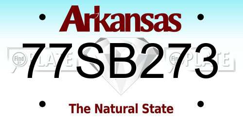 77SB273 Arkansas License Plate