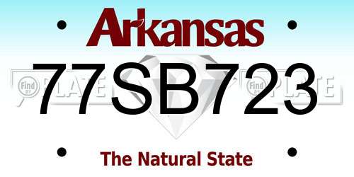 77SB723 Arkansas License Plate