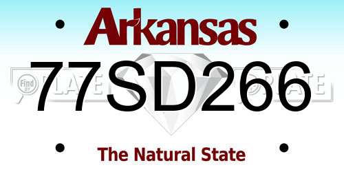 77SD266 Arkansas License Plate