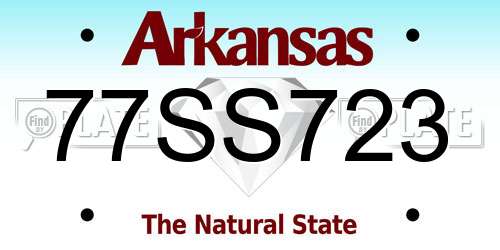 77SS723 Arkansas License Plate