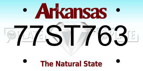 77ST763 Arkansas License Plate