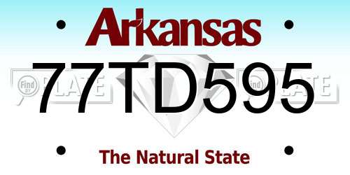 77TD595 Arkansas License Plate