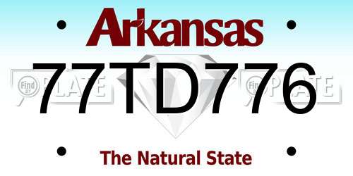 77TD776 Arkansas License Plate