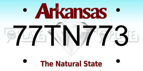 77TN773 Arkansas License Plate