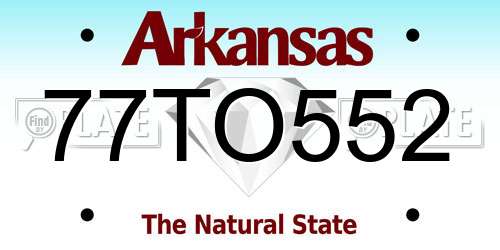 77TO552 Arkansas License Plate