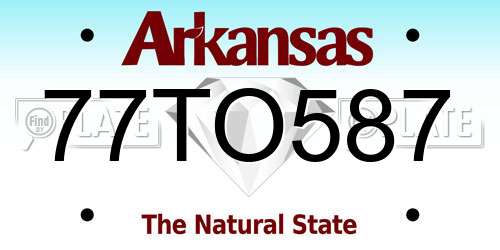 77TO587 Arkansas License Plate