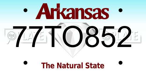 77TO852 Arkansas License Plate