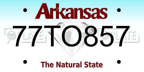 77TO857 Arkansas License Plate