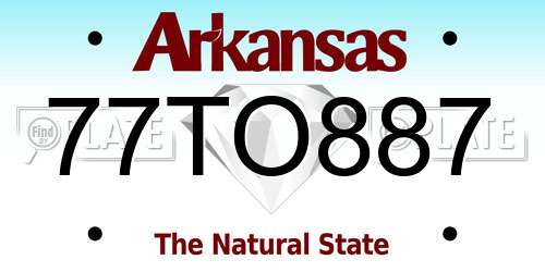 77TO887 Arkansas License Plate