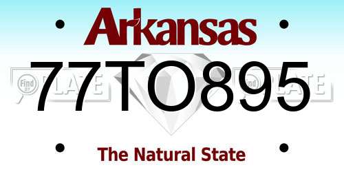 77TO895 Arkansas License Plate