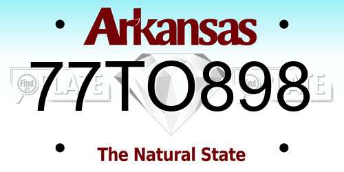 77TO898 Arkansas License Plate