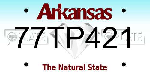 77TP421 Arkansas License Plate