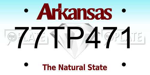 77TP471 Arkansas License Plate
