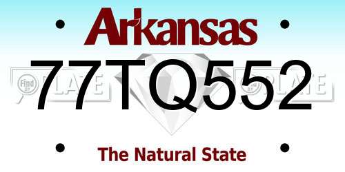 77TQ552 Arkansas License Plate