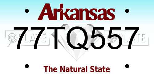 77TQ557 Arkansas License Plate