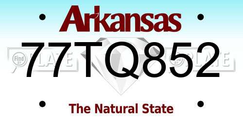 77TQ852 Arkansas License Plate