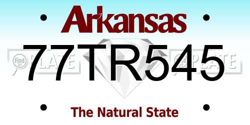 77TR545 Arkansas License Plate