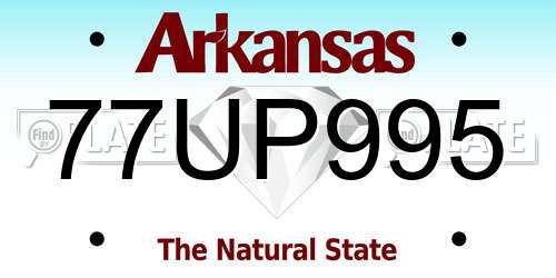 77UP995 Arkansas License Plate
