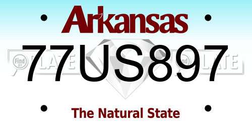 77US897 Arkansas License Plate