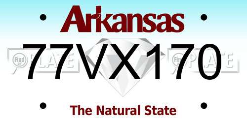 77VX170 Arkansas License Plate