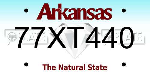 77XT440 Arkansas License Plate