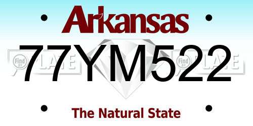 77YM522 Arkansas License Plate