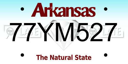 77YM527 Arkansas License Plate