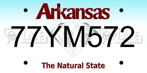 77YM572 Arkansas License Plate