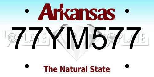 77YM577 Arkansas License Plate