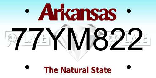77YM822 Arkansas License Plate
