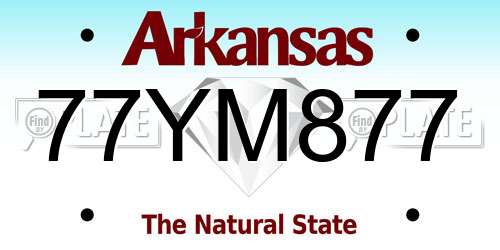 77YM877 Arkansas License Plate