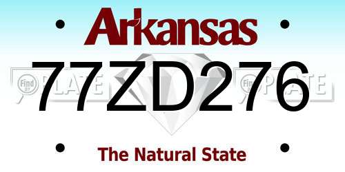 77ZD276 Arkansas License Plate