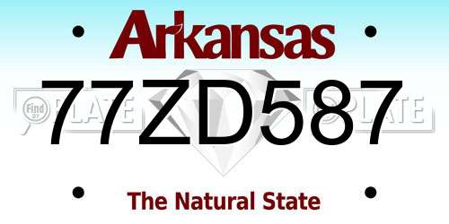 77ZD587 Arkansas License Plate