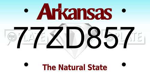 77ZD857 Arkansas License Plate