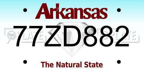 77ZD882 Arkansas License Plate