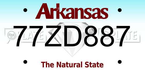 77ZD887 Arkansas License Plate
