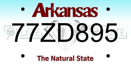 77ZD895 Arkansas License Plate